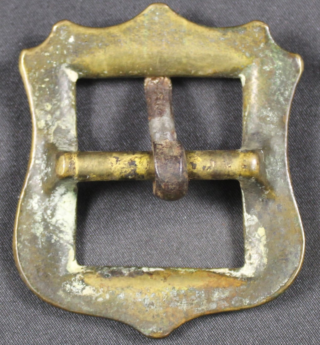 Vintage Men's Shield-Style Brass Belt Buckle (SNR) - 2