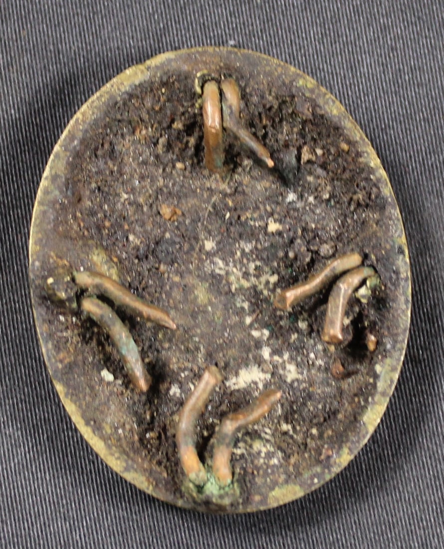 Vintage "FD" Suspected Revolutionary War Era Oval Shaped Monogrammed Brass Belt Buckle (SNR) - 2