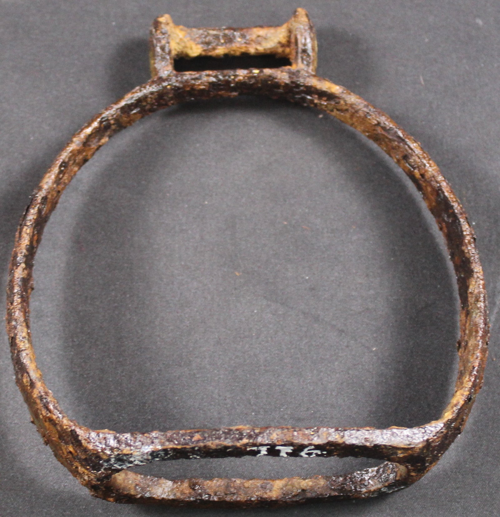 American Civil War Confederate Cavalry Stirrup from Brandy Station (SNR): A cast iron American Civil War Era Confederate stirrup excavated by Jack Magune at Brandy Station near the Confederate roving picket line in the 1960s and were originally housed on exhibit in his