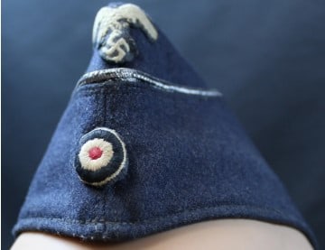 Rare Authentic WWII German Luftwaffe Overseas Cap (MME) - 12