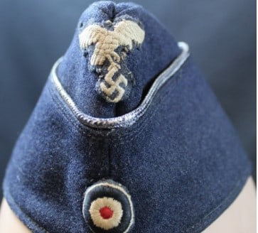 Rare Authentic WWII German Luftwaffe Overseas Cap (MME) - 13