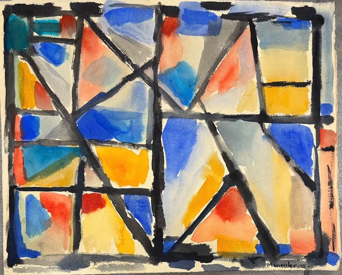 Alfred Manessier Watercolor on Paper Painting (1 of 3)