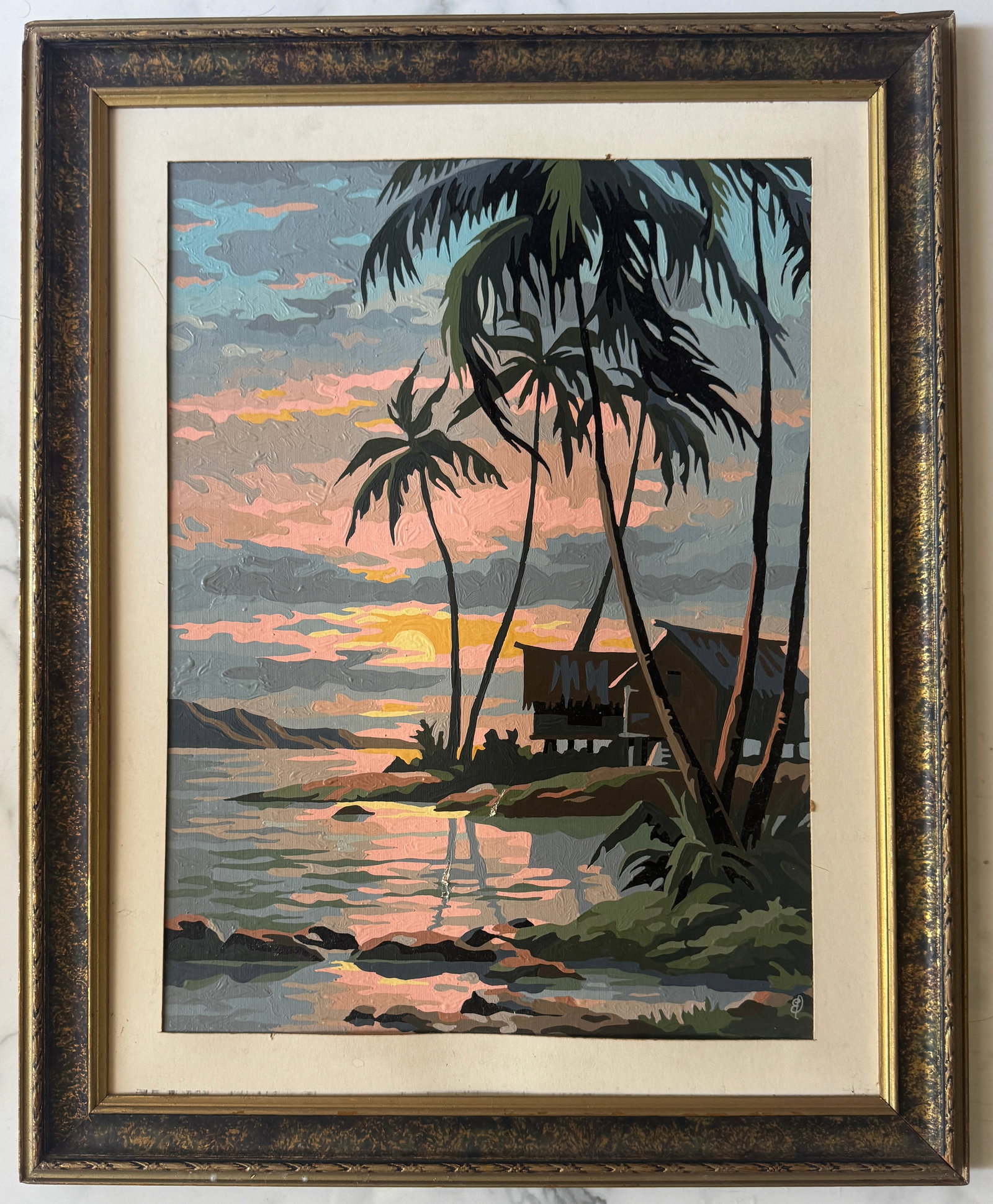 VINTAGE SUNSET LAGOON Painting (1 of 3)