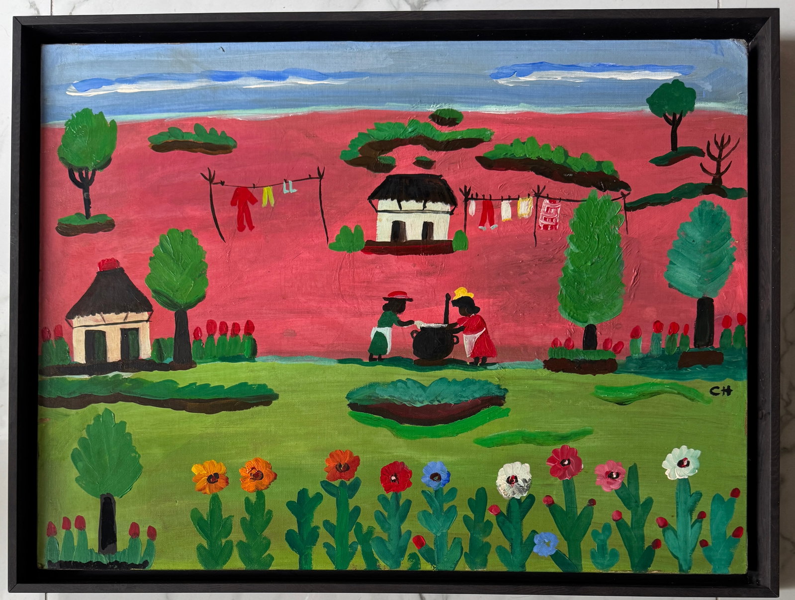 Clementine Reuben Hunter Oil on Canvasboard: Clementine Reuben Hunter1887 Natchitoches Parish, Louisiana - 1988 Natchitoches Parish, Louisiana. Known for: Southern plantation folk art genre and landscape painting.Often referred to as "the black