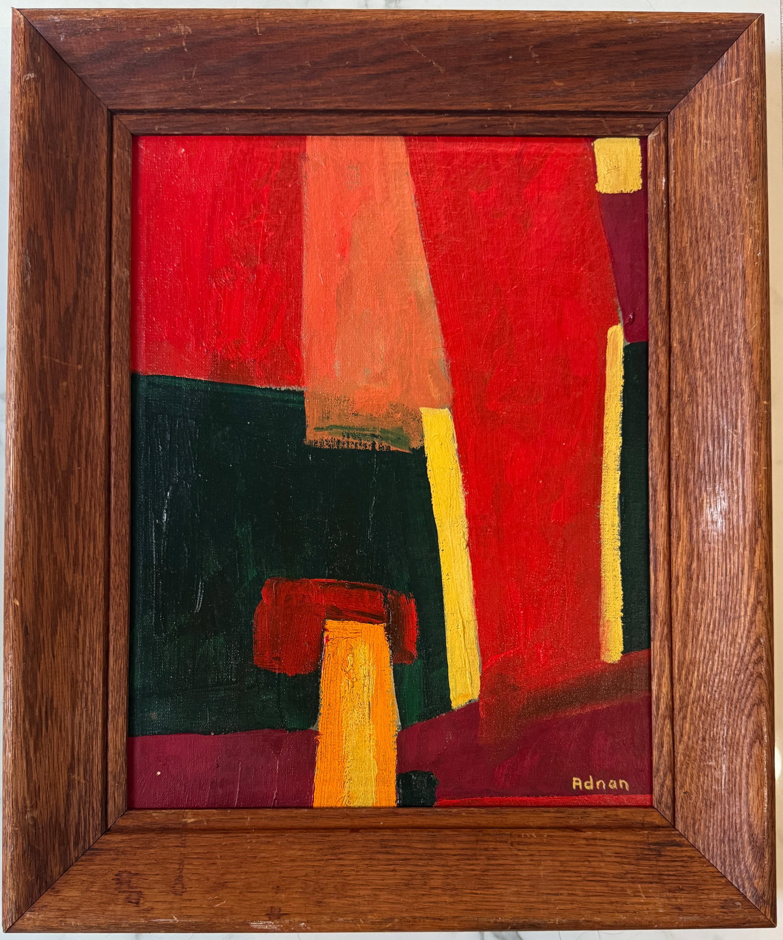 Etel Adnan Oil On Canvas Painting: Etel Adnan1925 Beirut, Lebanon - 2021. Known for: Geometric and other abstract painting, watercolor and oil.Adnan was born in Beirut, Lebanon, in 1925. She currently lives and works in Paris,