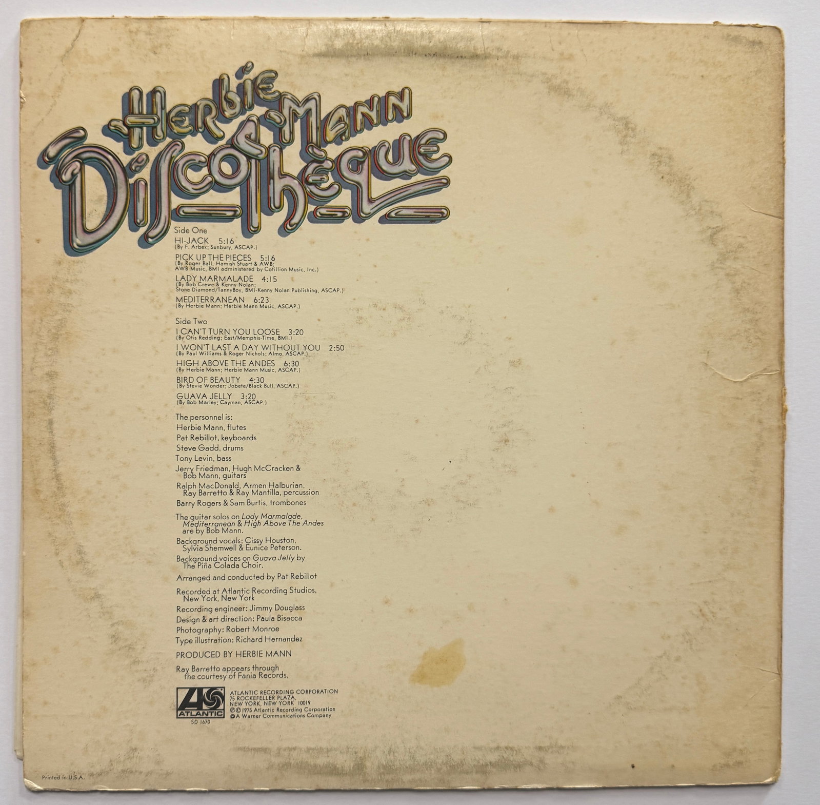 HERBIE MANN DISCO THEQUE LP - 3