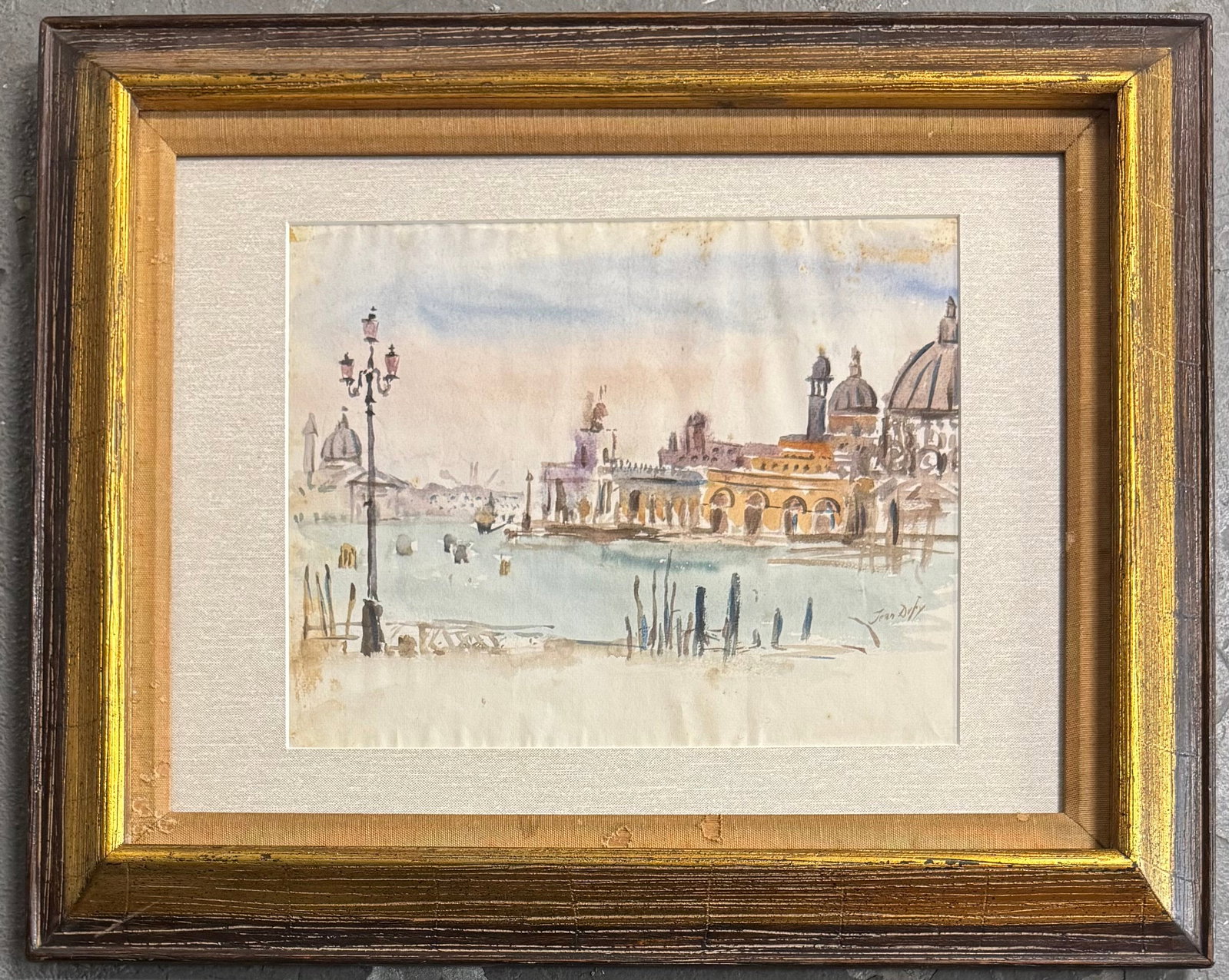Jean Dufy Watercolor Painting: Jean Dufy1888 Le Havre, France - 1964 Boussay, France. Known for: Painting-city scenes and musicians, porcelain decoration, theatre sets.From LeHavre and an arts-oriented family of eleven children inc