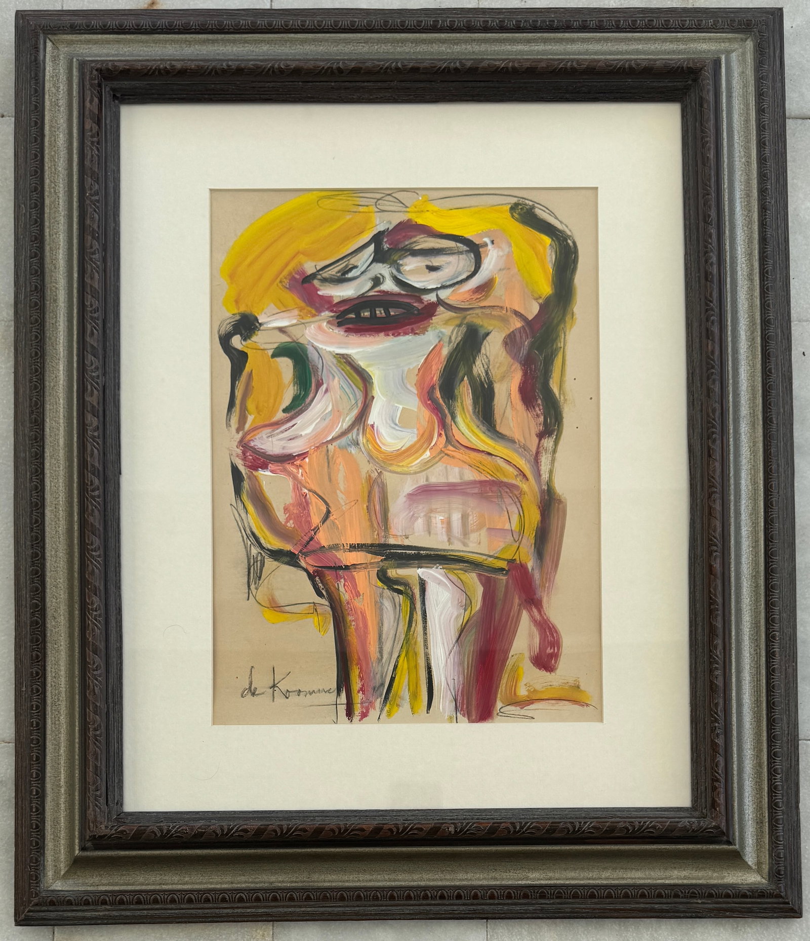Attributed to Willem de Kooning Mixed Media Painting (1 of 3)