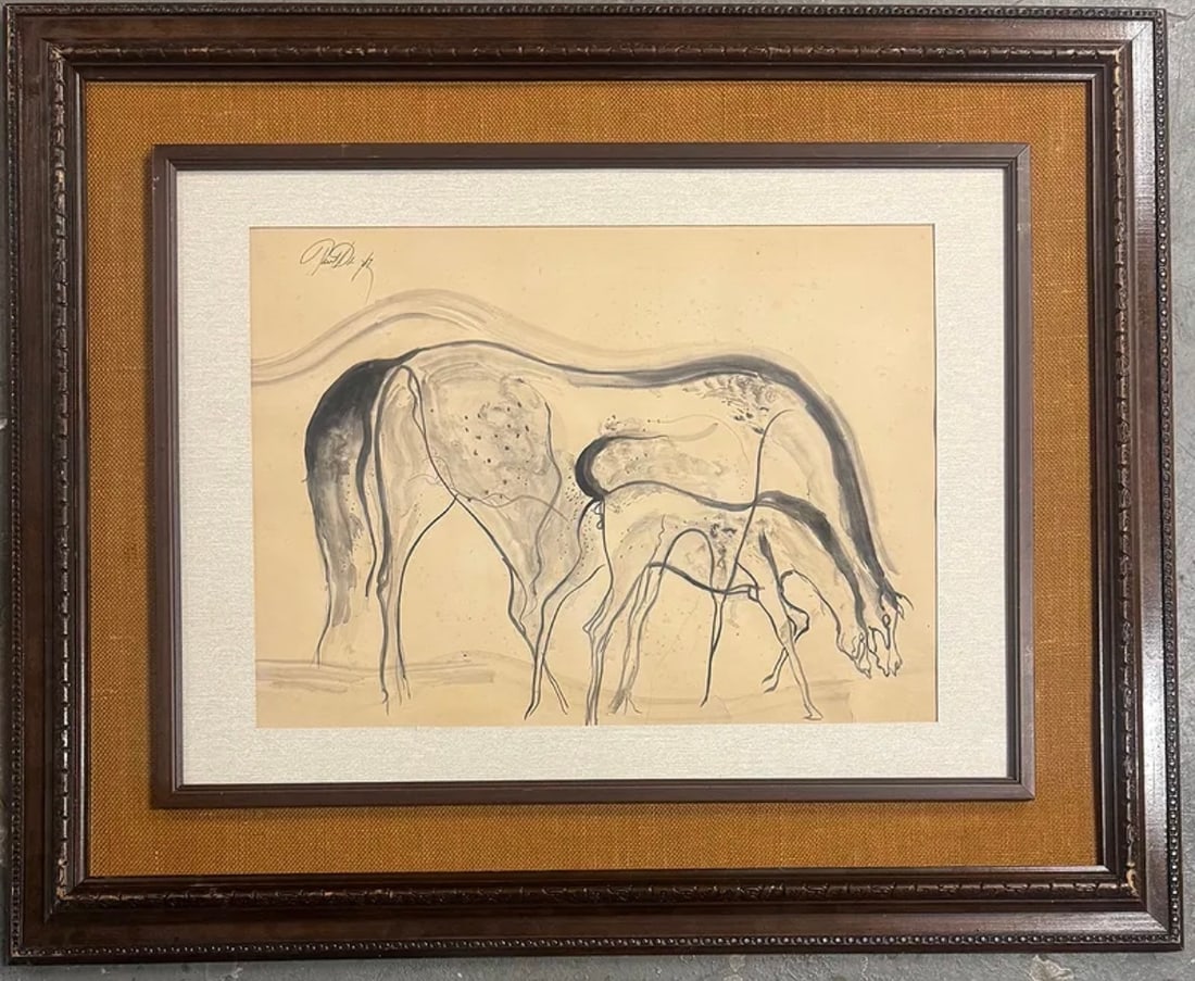 Paul Dyck Watercolor and Ink on Paper: Paul Dyck Watercolor and ink on paper. 19x26?. 1917 Chicago, Illinois - 2006 Oak Creek. Known for: Mod Indian figure and genre painting.Born in Chicago, Paul Dyck became a painter of western