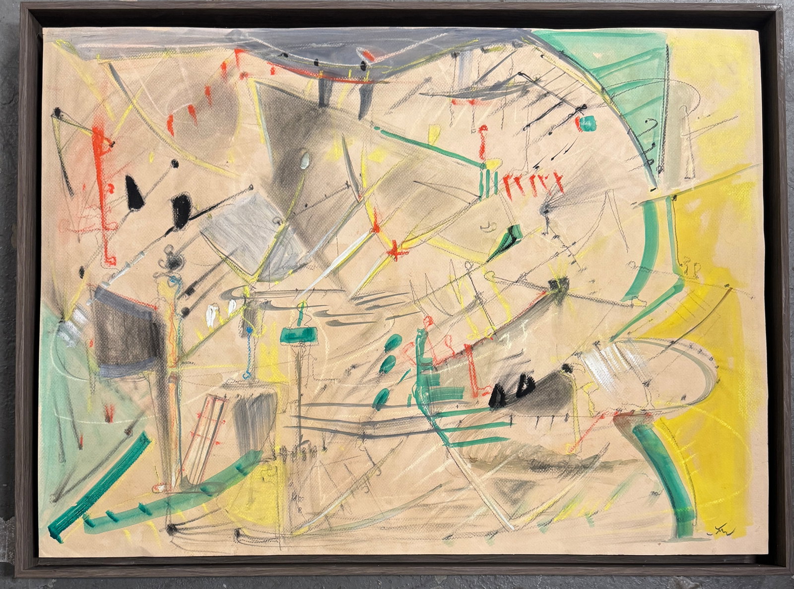 Roberto Matta Mixed Media Painting (1 of 3)