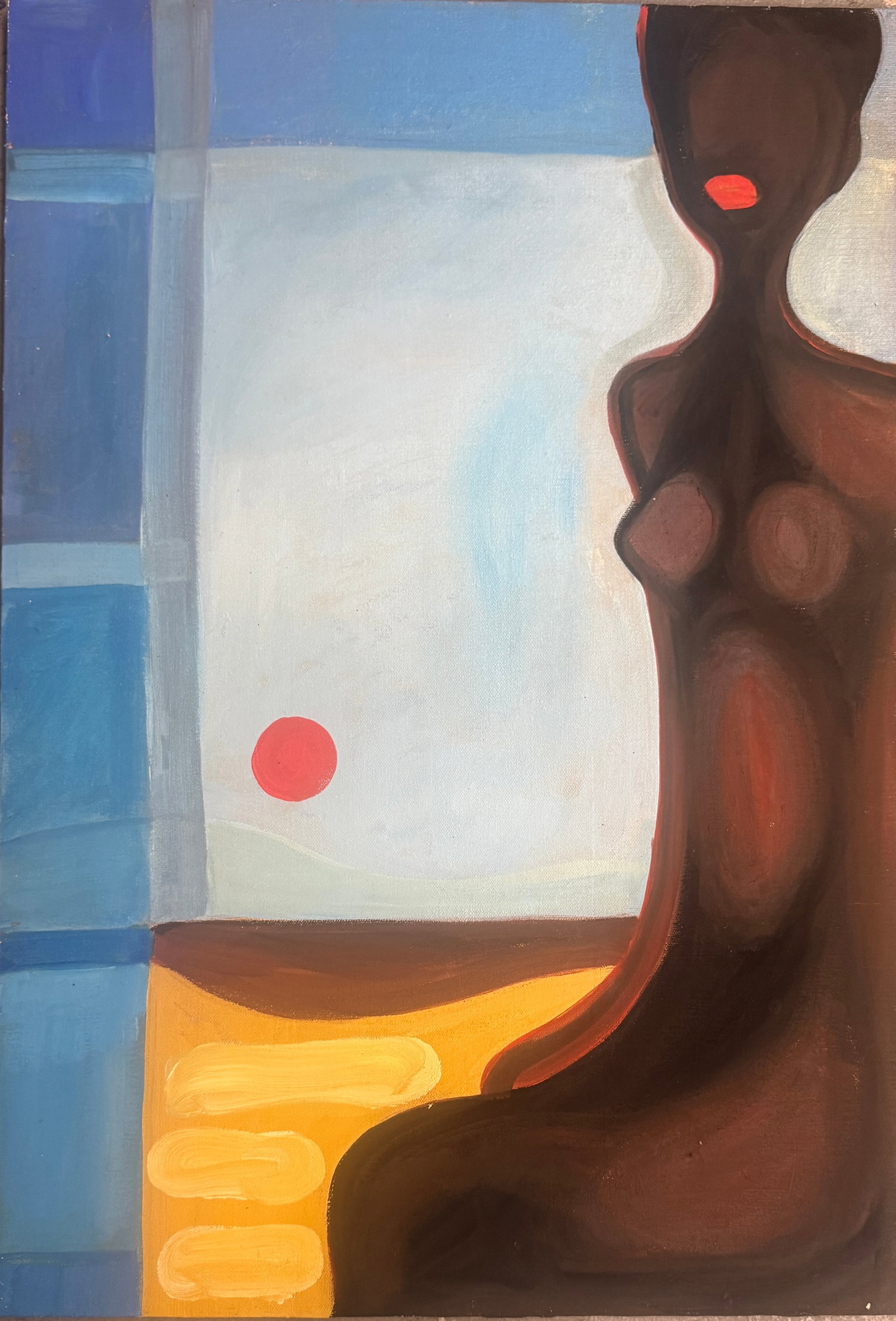 Jerzy Nowosielski Oil on Canvas: "1923 Kraków - 2011 Kraków. Known for: Abstract painting, monumental sacred painting, iconostases.In 1940, Jerzy Nowosielski began studies at the Kunstgewerbeschule in Kraków. From 1944, he became