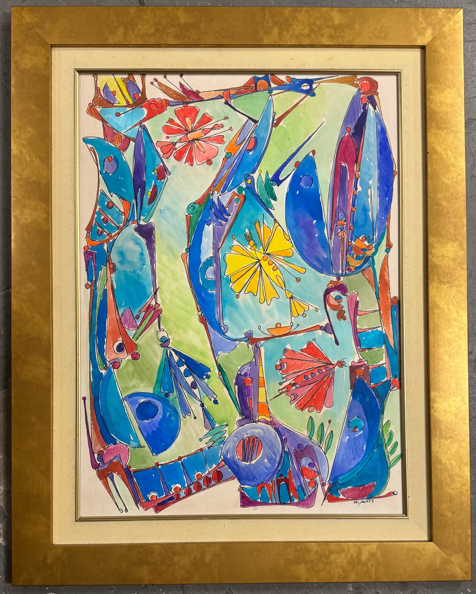 José María Mijares Watercolor On Paper: "Watercolor on paper Title: Paisaje Imaginario30x22”Frame:38x30"COMING SOON
