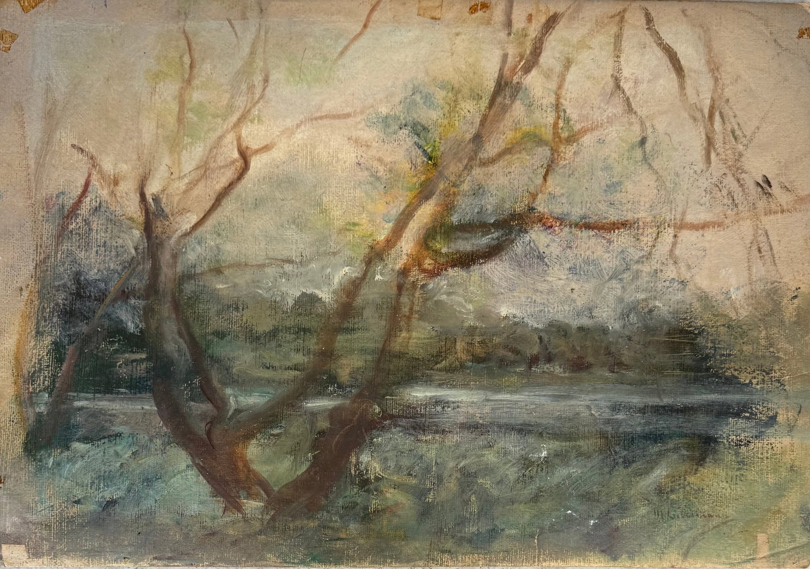 Max Liebermann Oil on paper (1 of 2)