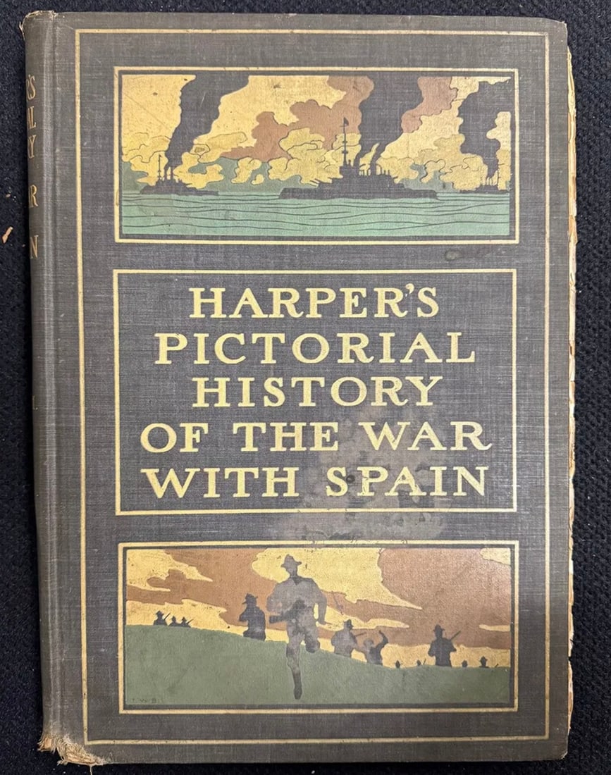 Vintage HARPER'S PICTORIAL HISTORY Spanish AMERICAN WAR Book (1 of 5)