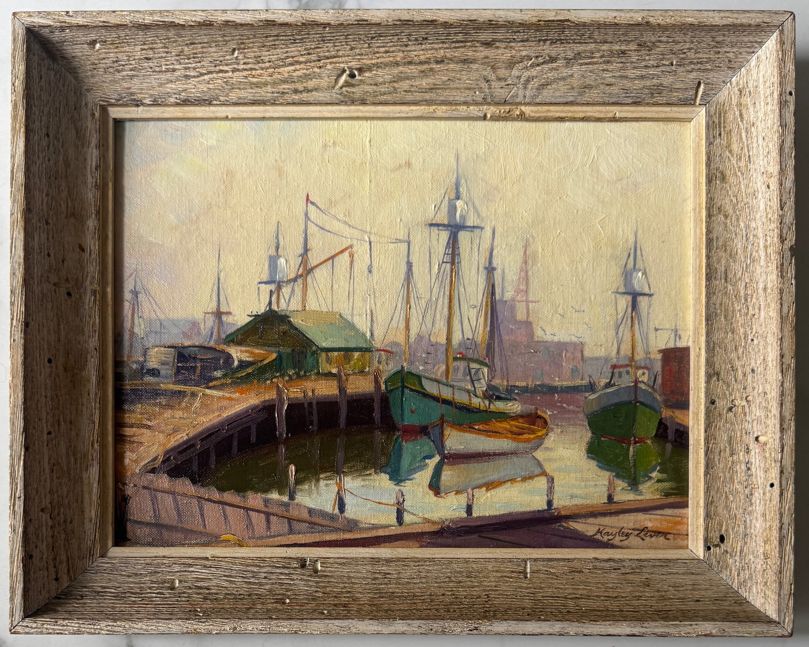 Hayley Lever Oil Painting: Hayley Lever1876 Adelaide, Australia - 1958 Mount Vernon, New York. Known for: Post-impressionist marine, landscape painting.Born in Adelaide, Australia, Hayley Lever was known for his town-shore land