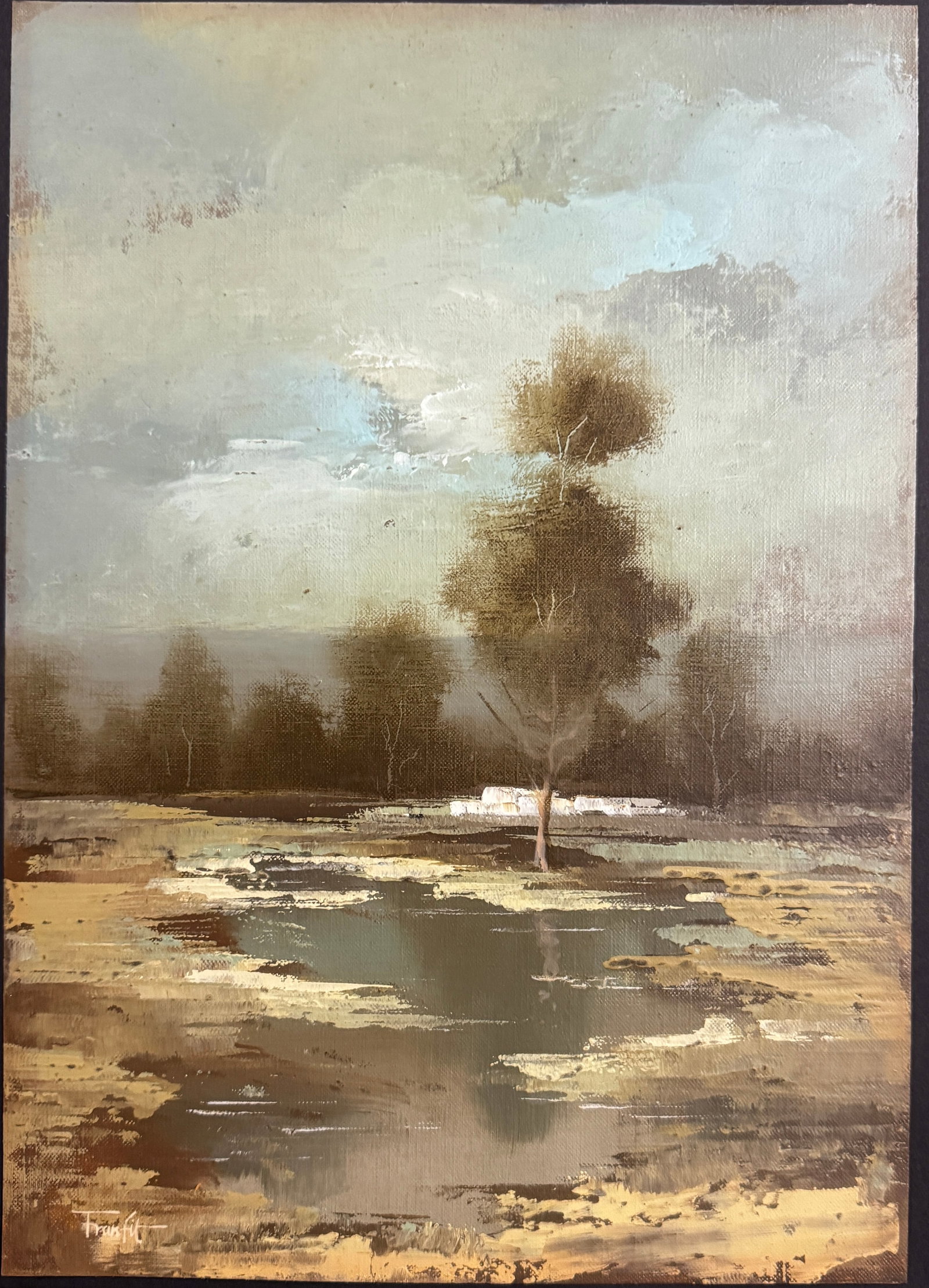 Frank Fitzsimmons Oil Painting: Frank Fitzsimmons 20/21st century.Oil on heavy paper 13 5/8 x 9 3/4 Inches. No frame