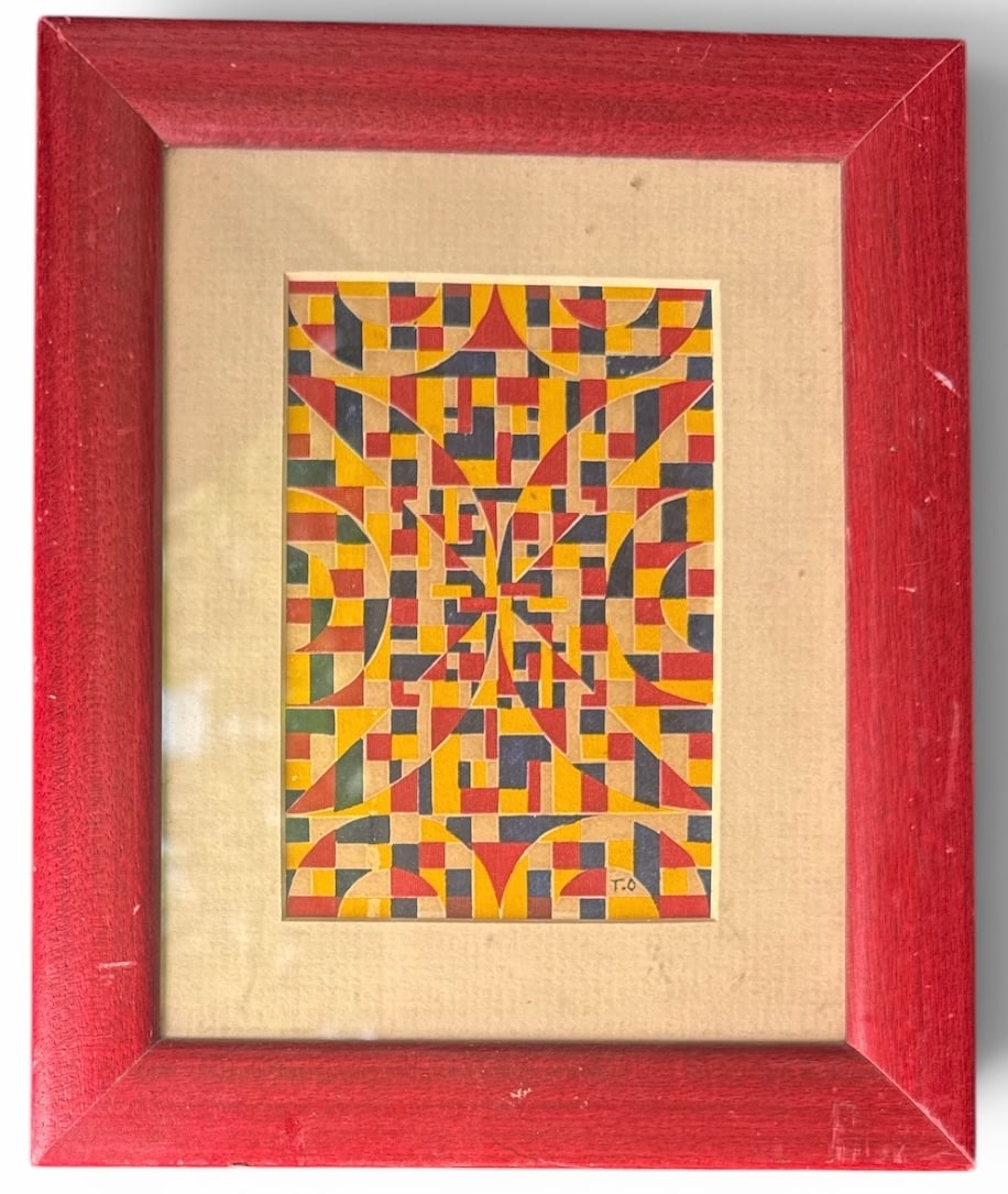 Toshinobu Onosato (1912-1986) Watercolor Painting: Watercolor on paper 4.5x3inFrame:8 1/4 x 6 3/4 in