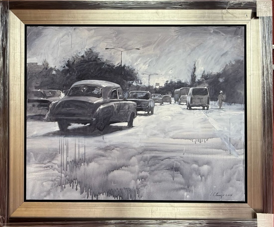 Luis Enrique Camejo Mixed Media: Luis Enrique Camejo (born January 19, 1971, in Pinar del R?o) is a Cuban contemporary.Mixed media on canvas 44x55 in