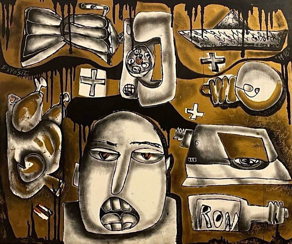 Eduardo Gonzalez Exposito Oil Painting: "Eduardo González Expósito was born in La Habana, Cuba, in 1964. Expósito is a professional actor who became interested in artes plasticas.Oil on canvas 54x46 in"