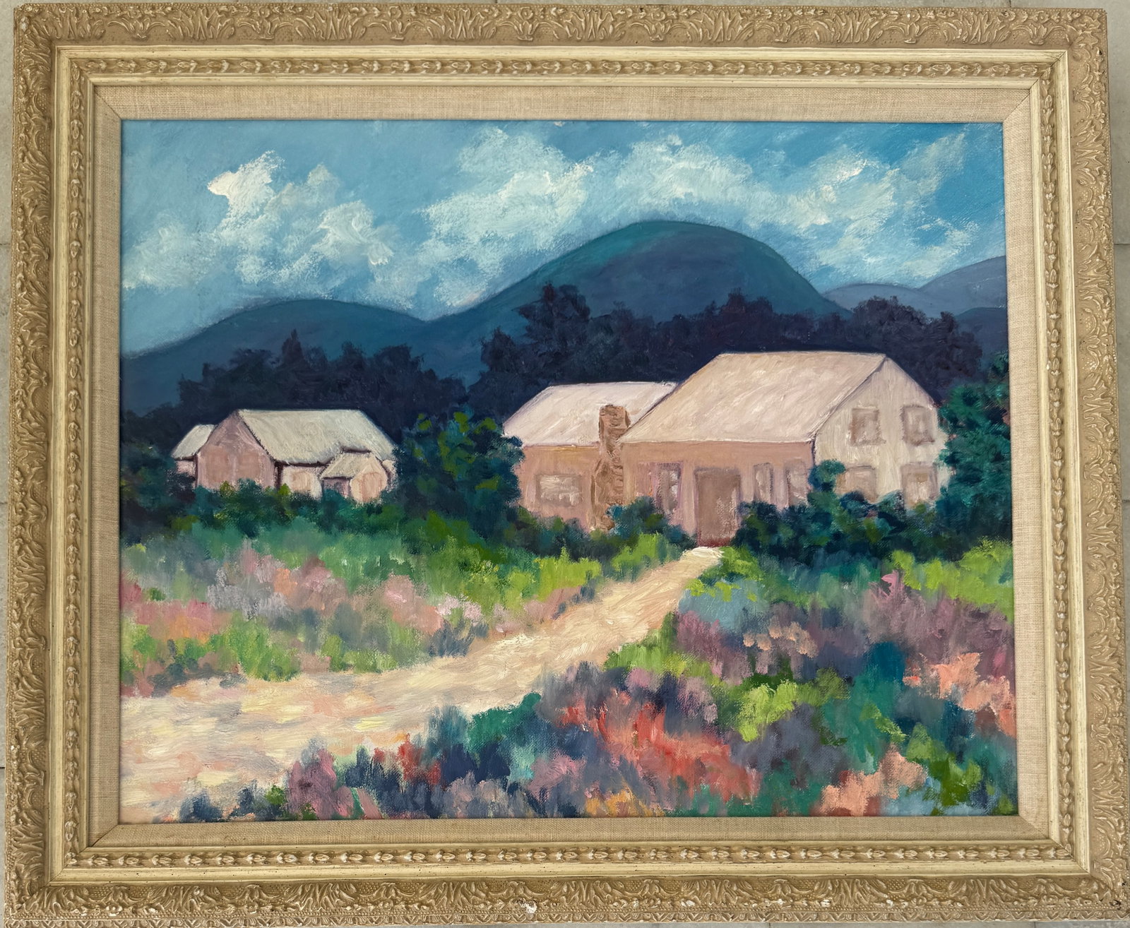 Vintage Unsigned Oil Painting: Oil on canvas 16x20 inch Frame:20x24 inch