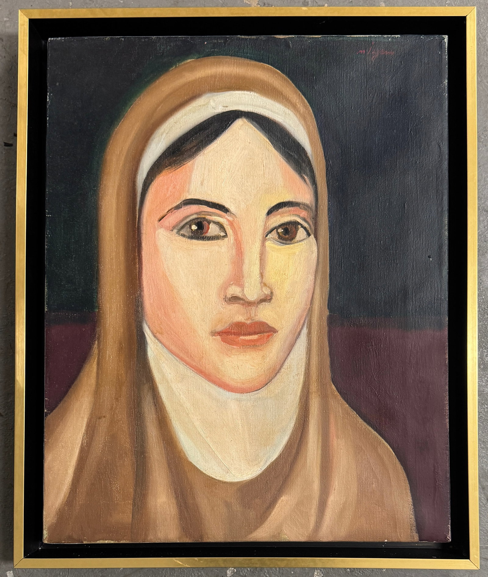 Nuri Iyem Oil on Canvas Painting: Nuri Iyem Oil on Canvas. Measures 20x16 inch. 1915 Istanbul - 2005 Istanbul. Known for: Painting.Born in 1915, Iyem attended the Nazmi Ziya, Hikmet Onat, Ibrahim ?alli and the Leopold Levy Studios bet