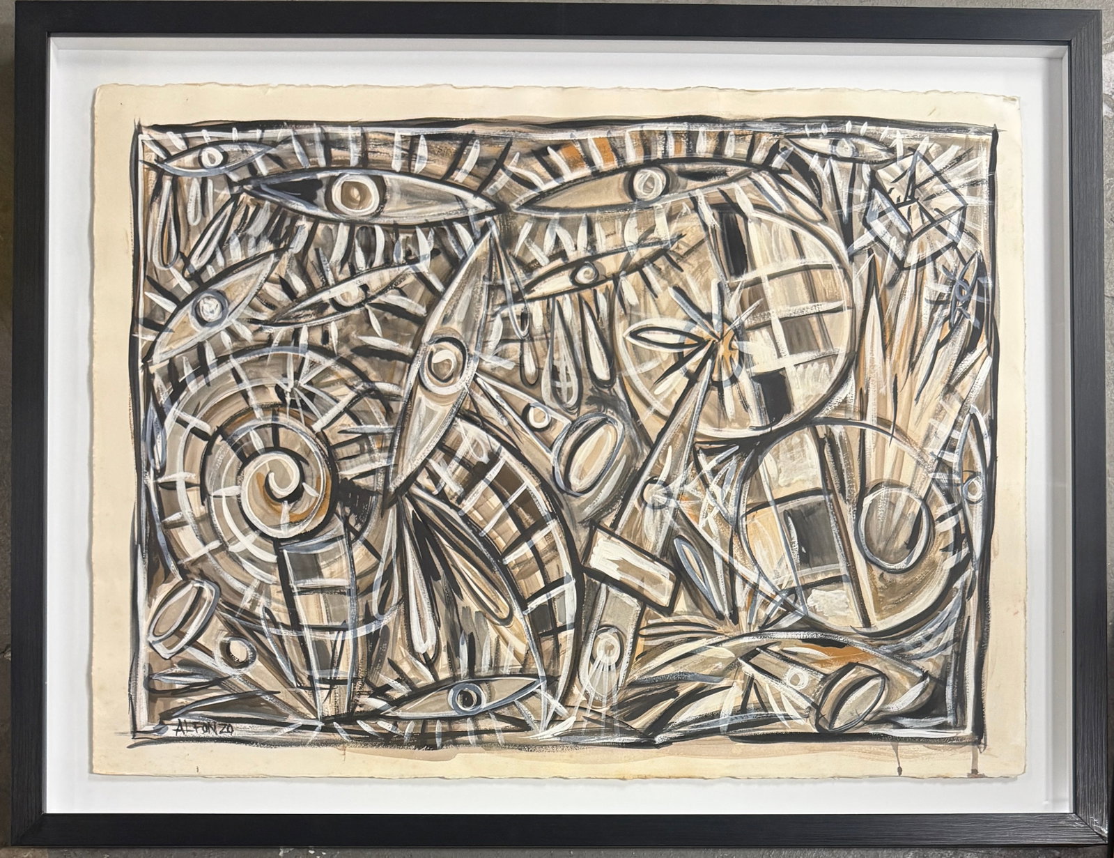 Carlos Alfonso Mixed Media Painting: Carlos Alfonzo (1950–1991) was a Cuban-American painter known for his neo-impressionistic style. His work has been collected by Whitney Museum of American Art and Smithsonian Institution.He was born