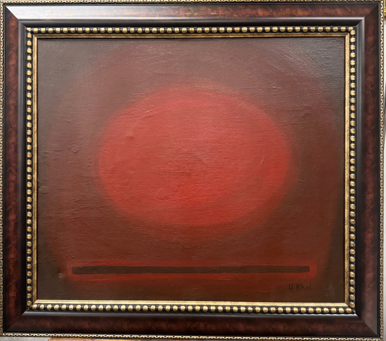 Helen Khal Oil on Canvas: 1923 Pennsylvania - 2009 Lebanon. Known for: Abstract and non-objective painting.An American of Lebanese descent, Helen Khal was born in Pennsylvania, USA, and began painting only at the age of twenty