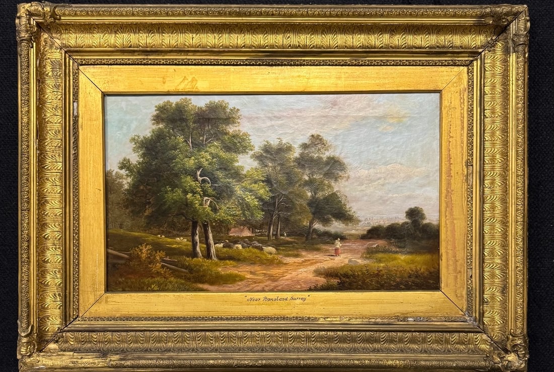 Sidney Richard Percy Oil Painting: Oil on canvas, measures 12x20in. Frame:22.5x29.5in. Sidney Richard Percy (1821-1886) was an English landscape painter during the Victorian era, and a member of the Williams family of painters, the Bar
