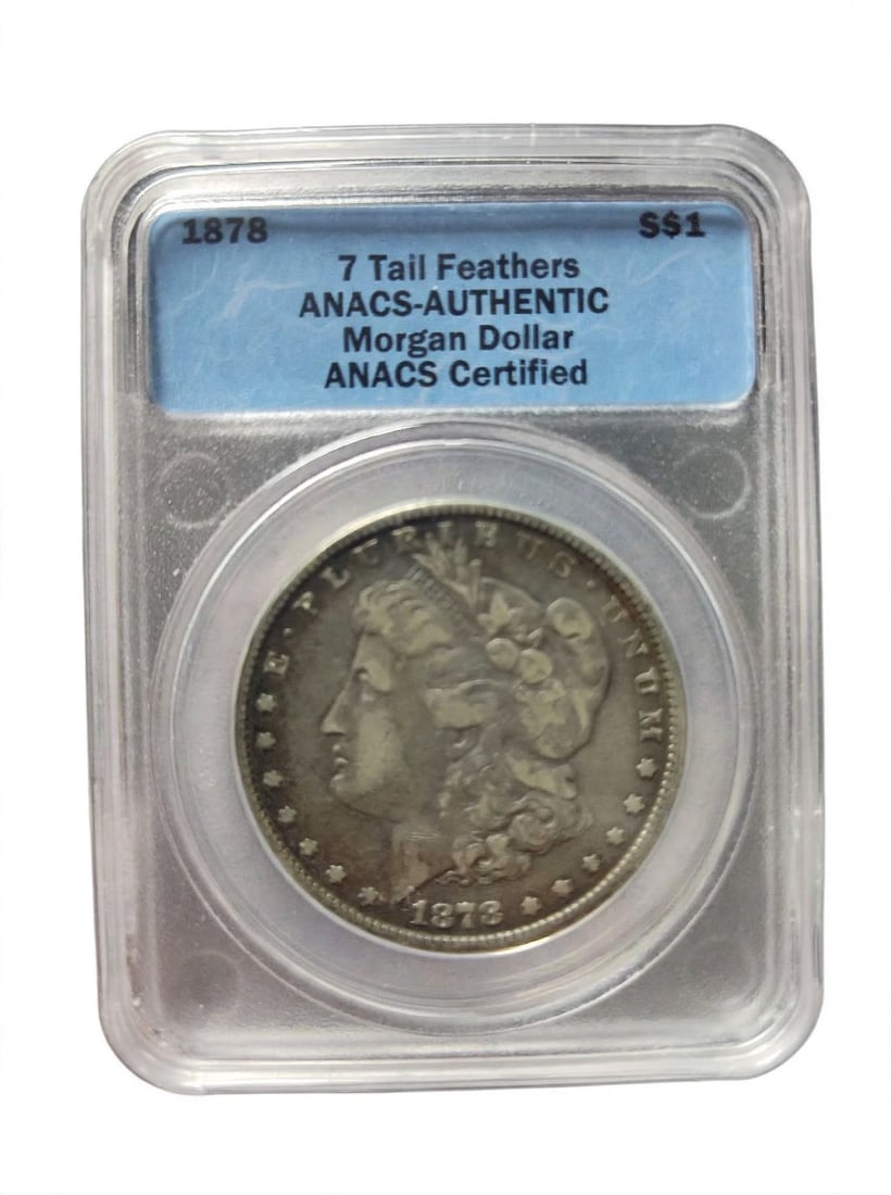 1878 7 Tail Feather Certified US Morgan Silver Dollar: 1878 7 Tail Feather Certified US Morgan Silver Dollar