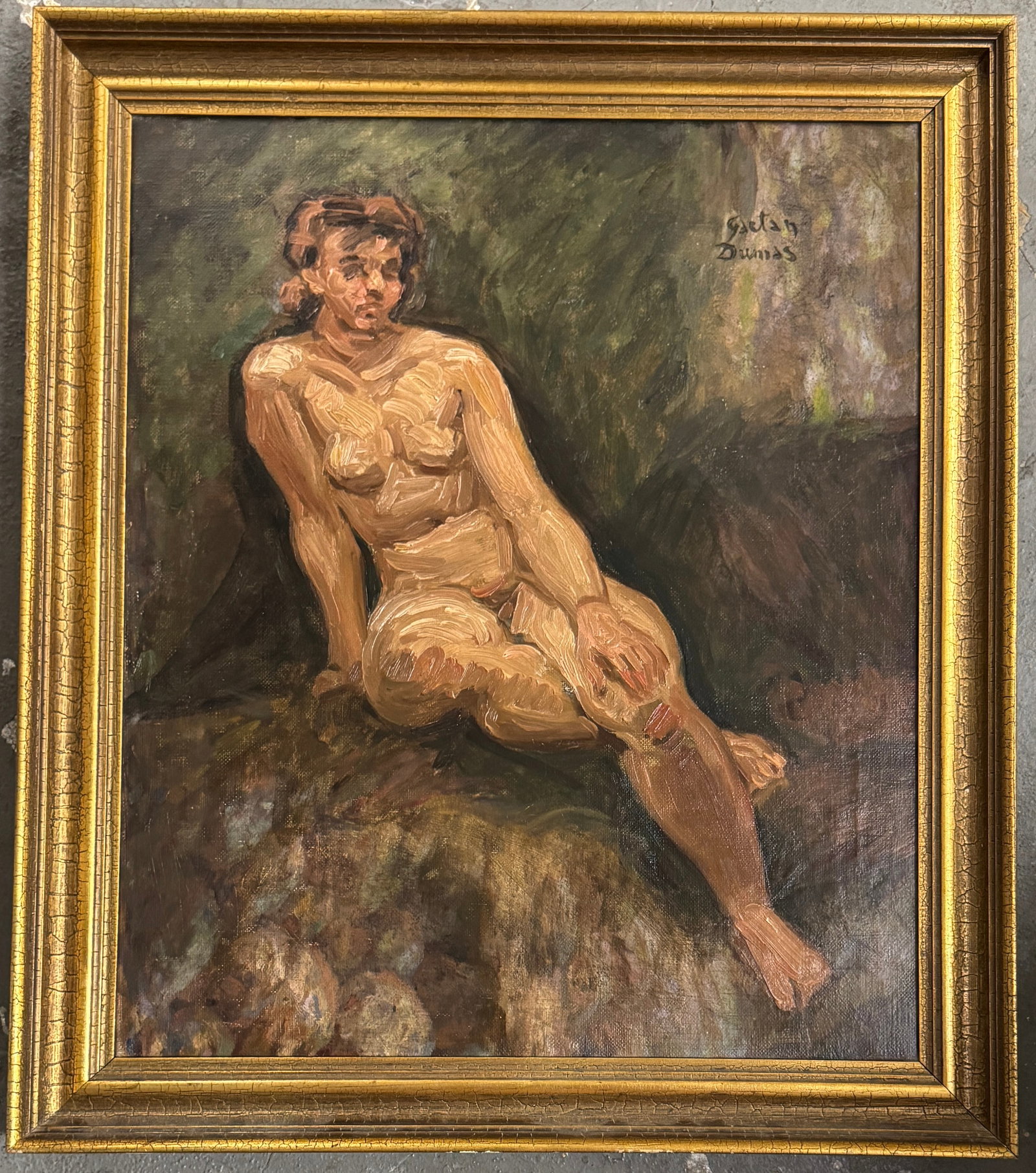 Gaetan Dumas Oil on Canvas: Gaetan Dumas-(1879 - 1950.) Oil on canvas 20x17 in. Frame: 23x20 in.