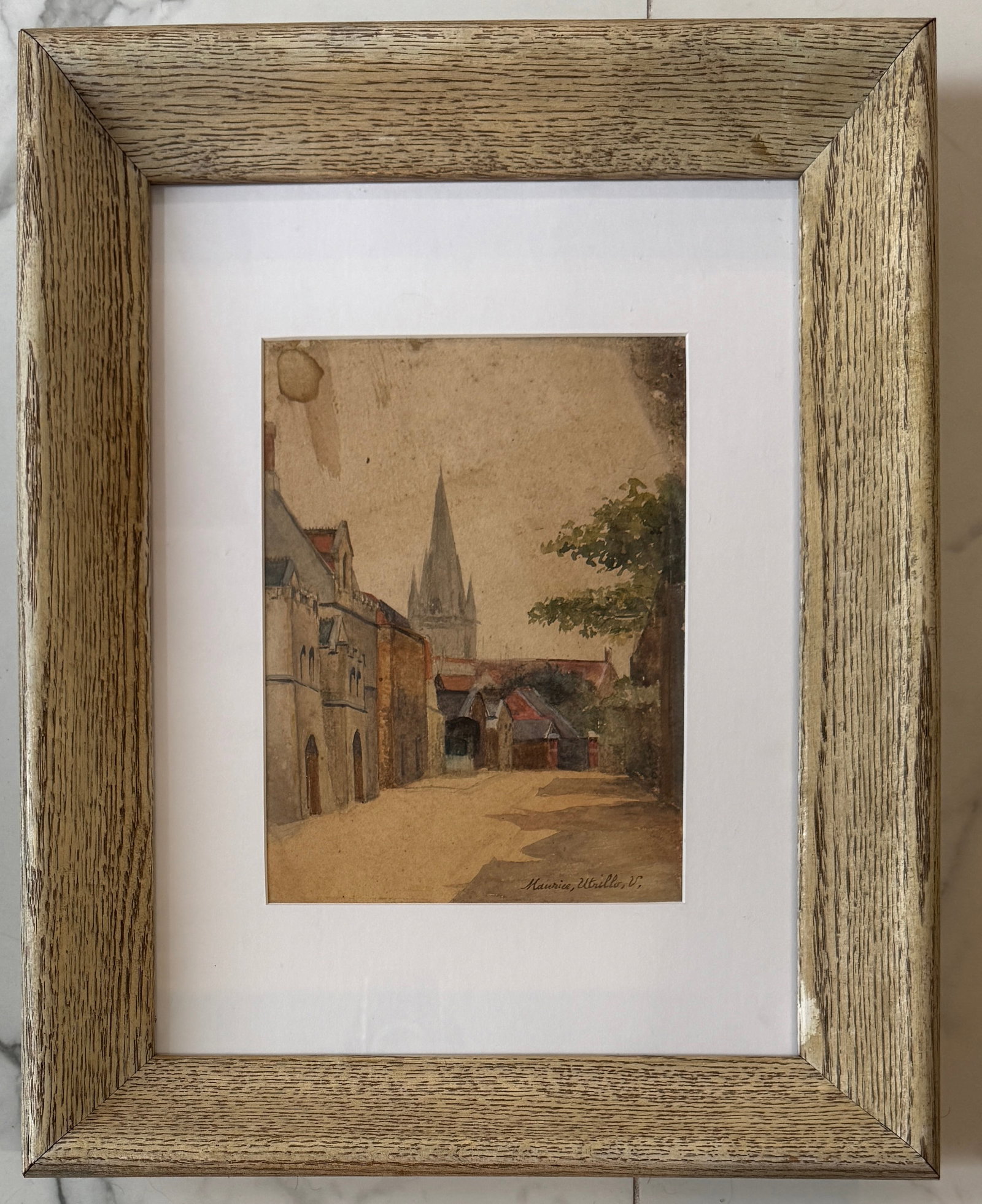 Maurice Utrillo Watercolor Painting: Maurice Utrillo1883 Montmartre, Paris, France - 1955 Le Vesinet, France. Known for: Landscape and cityscene genre painting, stage design.Born in Paris with the name of Maurice Valadon, Maurice Utrillo