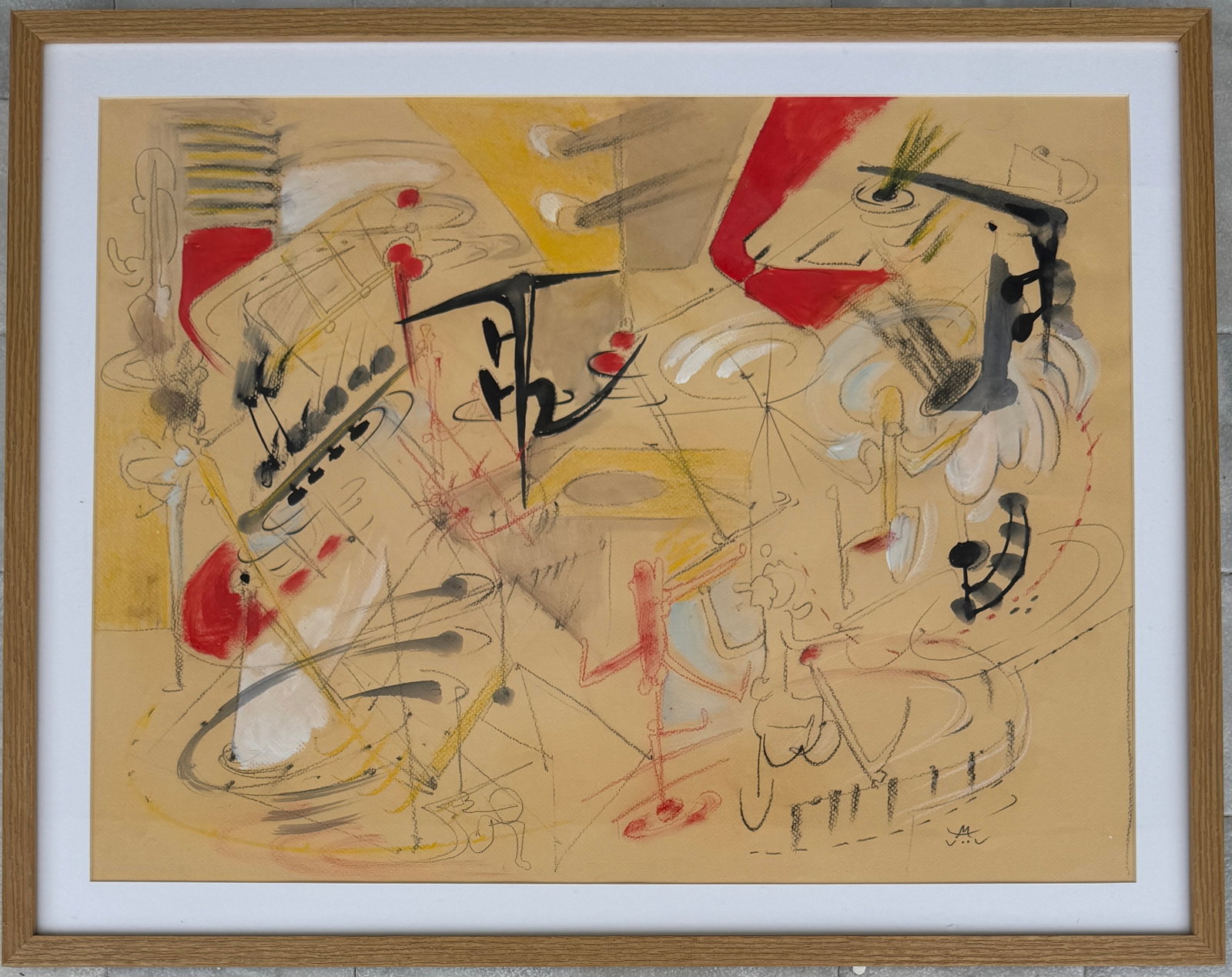 Roberto Matta Mixed Media Painting: 1911 Santiago, Chile - 2002 Civitavecchia, Italy. Known for: Abstract figurative and surreal painting.Roberto Matta was born on November 11, 1911, and brought up in Santiago, Chile. He was educated