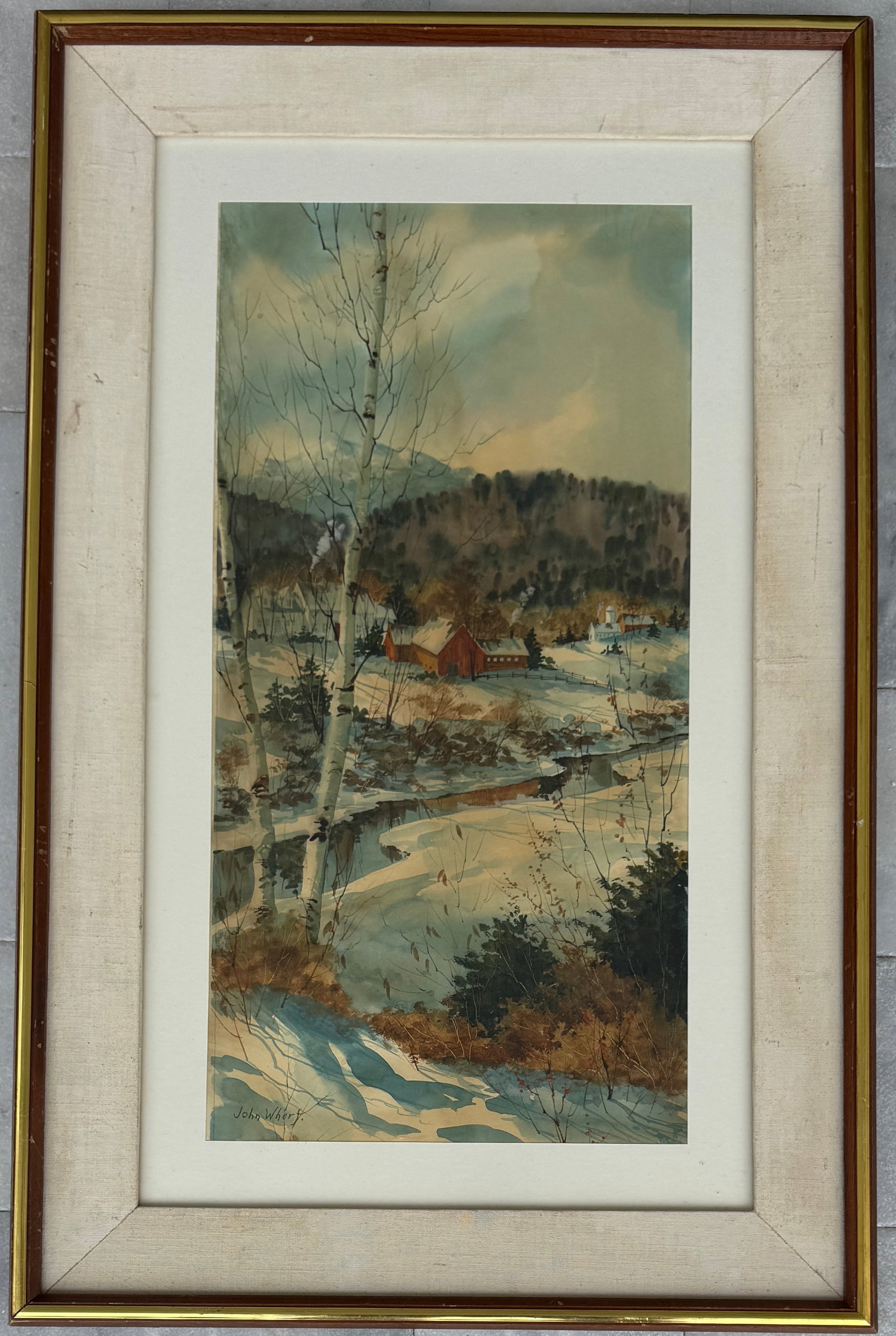 John Whorf Watercolor on Paper: Biographical statement for John Whorf (1903-1959, submitted by Amy Whorf McGuiggan, granddaughter of John Whorf.Having been asked for many years by collectors of John Whorf's paintings why there was