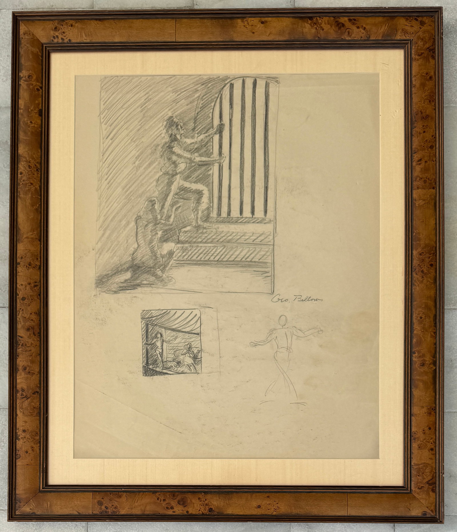 George Bellows Pencil Drawing on Paper (1 of 3)