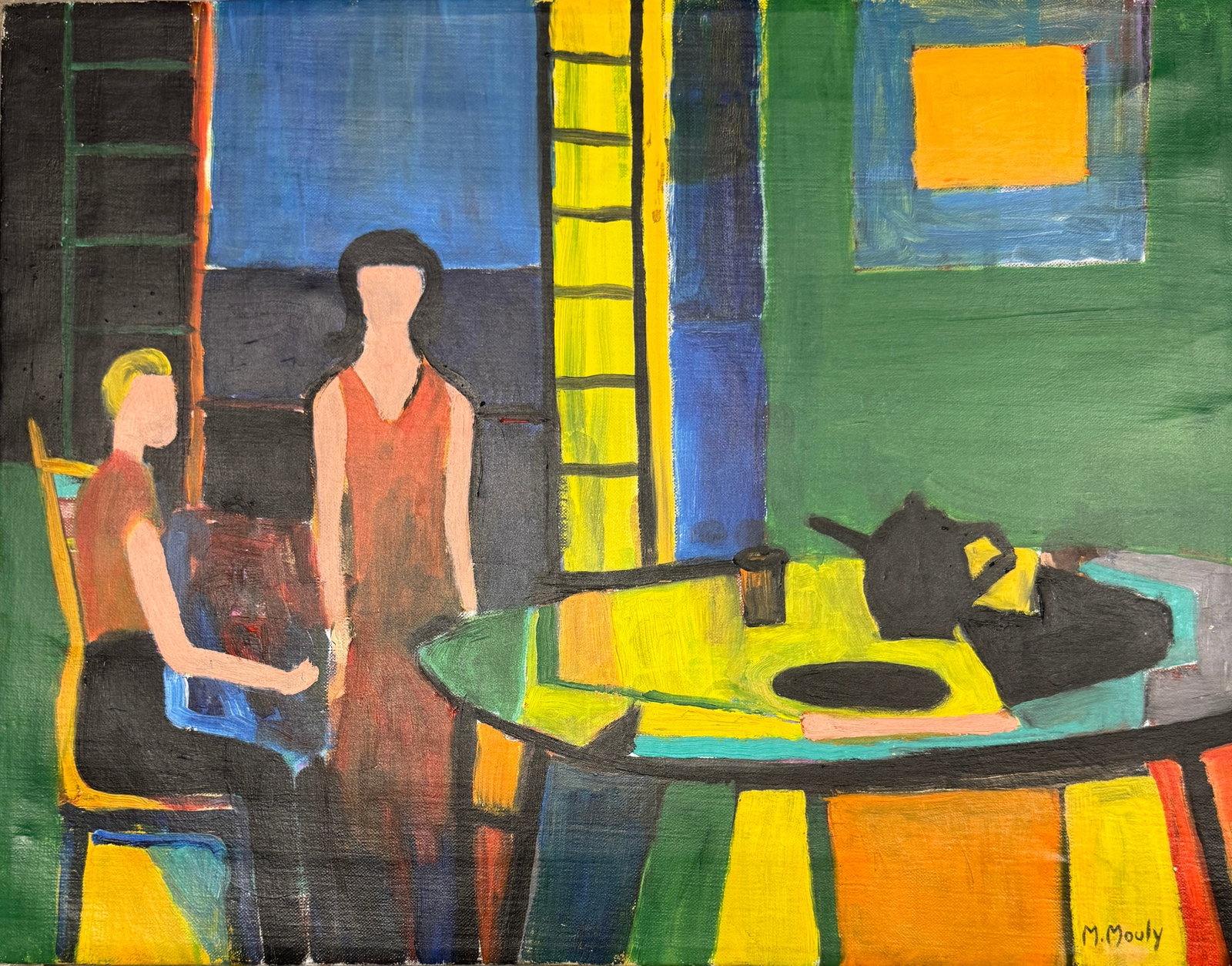 Marcel Mouly Oil on Canvas: Marcel Mouly (1918 - January 7, 2008) was a French artist. He was the last living student of Picasso and a prot?g? of Fernand Leger. He was considered one of the greatest contemporary artists of the c