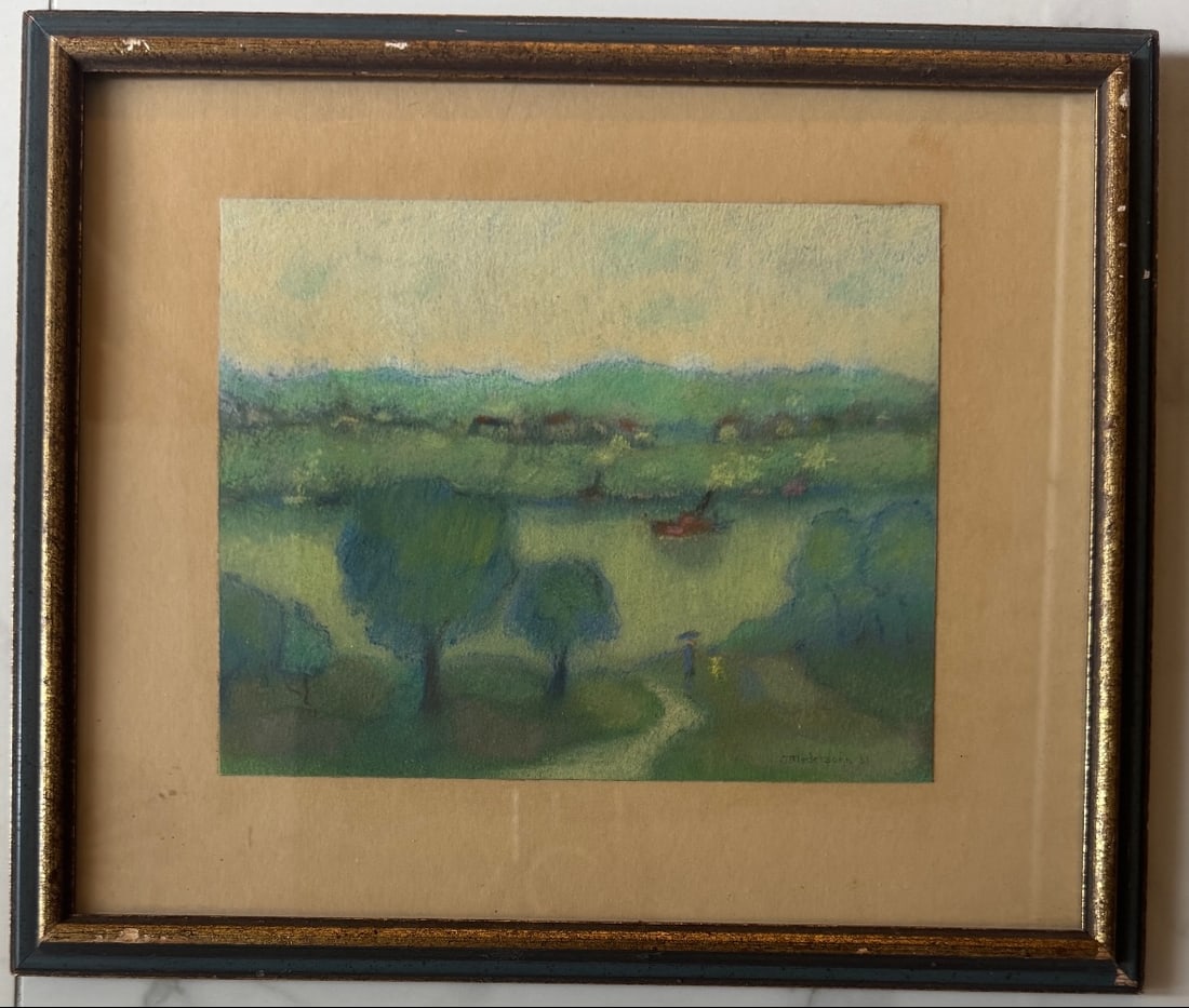 Otto Modersohn Pastel Painting: 1865 Soest, Westphalia, Germany - 1943 Rotenburg upon Wumme. Known for: Landscape painting.Friedrich Wilhelm Otto Modersohn was a German landscape painter. He was associated with the D?sseldorf