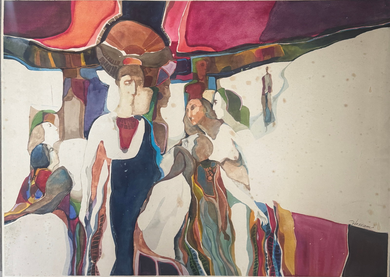 Hessam Abrishami Painting: Born 1951 Shiraz, Iran. Known for: Abstract, symbolic painting.Artworks convey a unique view of the world through the eyes of the artist. This view is colored by the individual beliefs and