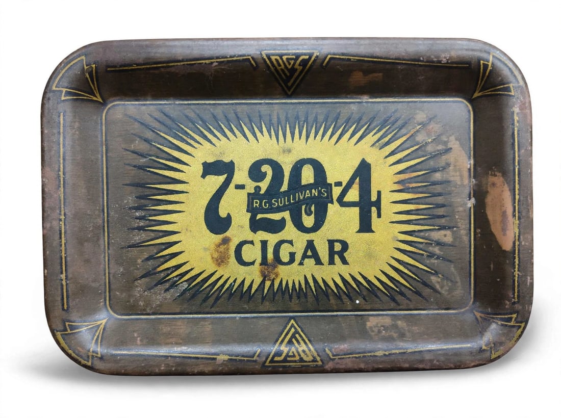 Vintage RGS R.G. Sullivan 7-20-4 Cigar Tip Tray: Original Vintage RGS R.G. Sullivan 7-20-4 Cigar Tip Tray Very. Circa mid 1920s. Measures 6 5/8" x 4 5/8".