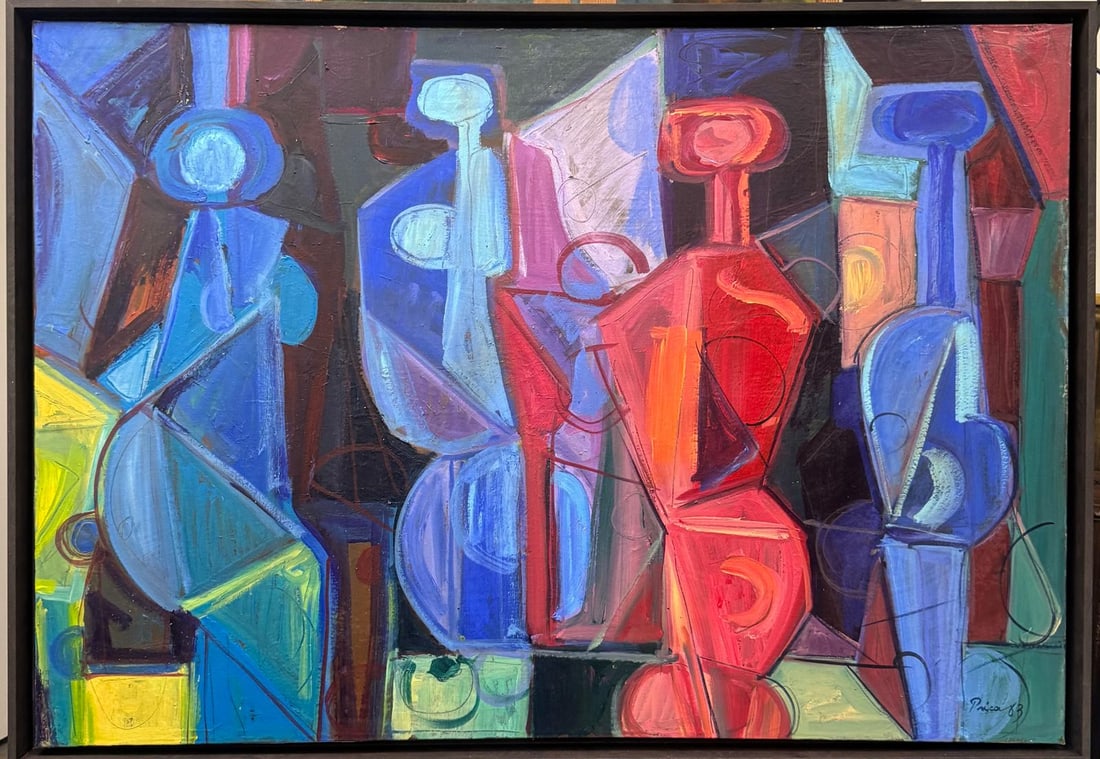 Zlatko Prica. Oil on Canvas: Zlatko Prica 1916 Pecs, Hungary - 2003 Rijeka, Croatia. Known for: Abstract painting, figurative, mixed-media drawing.Zlatko Prica was born in P?cs, Hungary into a trading family. After finishing the 