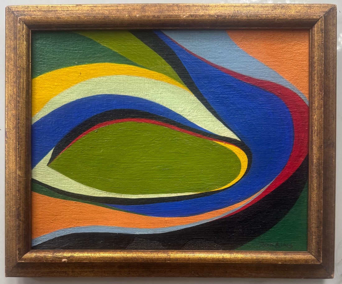 Philip Perkins Oil Painting: Philip Perkins1907 Waverly, Tennessee - 1970 Nashville, Tennessee. Known for: Abstraction-geometric, religious.From a small town in west Tennessee, Philip Perkins became an abstract painter widely