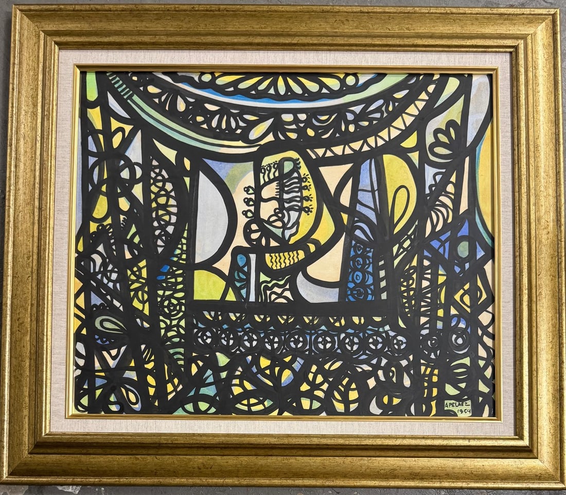 Amelia Pelaez Gouache Painting: "Amelia Pelaez del Casal (5 January 1896 - 8 April 1968) was an important Cuban painter of the avant-garde generation.Amelia was born in 1896 in Yaguajay, in the former Cuban province of Las Villas