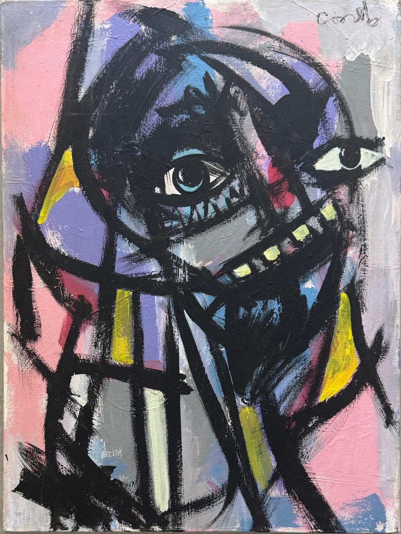 George Condo Mixed Media Painting (1 of 3)