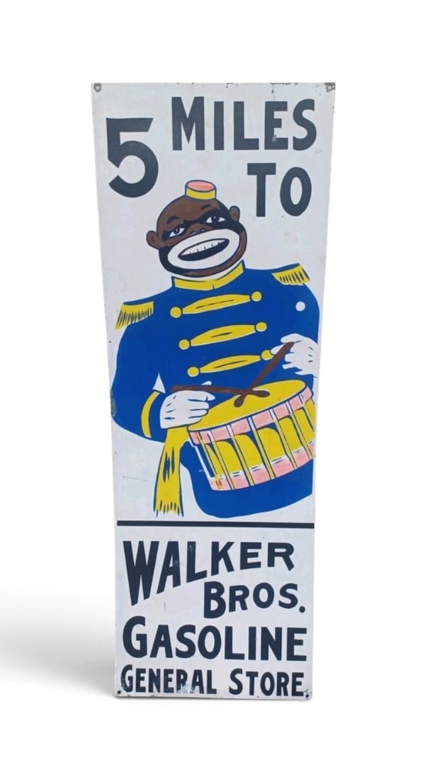 5 Miles To Walker Bros Gasoline & General Store Tin Advertising Sign (1 of 5)