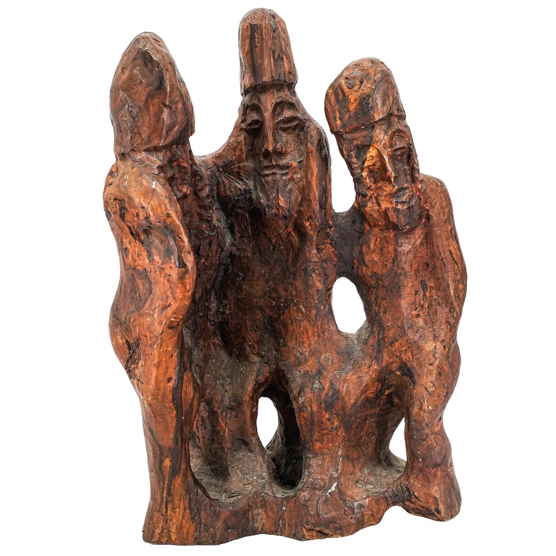 Uri Roth Large Figural Carved Wood Sculpture, 24" H (1 of 5)