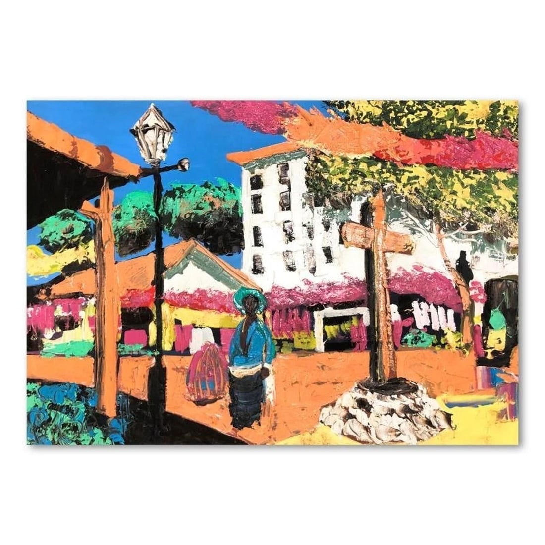 Paul Blaine Henrie "Afternoon on Olivera Street" COA 30"x40": Paul Blaine Henrie - "Afternoon on Olivera St" - Original Oil on Canvas - Hand Signed - LOA - 30" x 40" "Afternoon on Olivera St" is an original oil painting on stretched canvas by American artist Pau