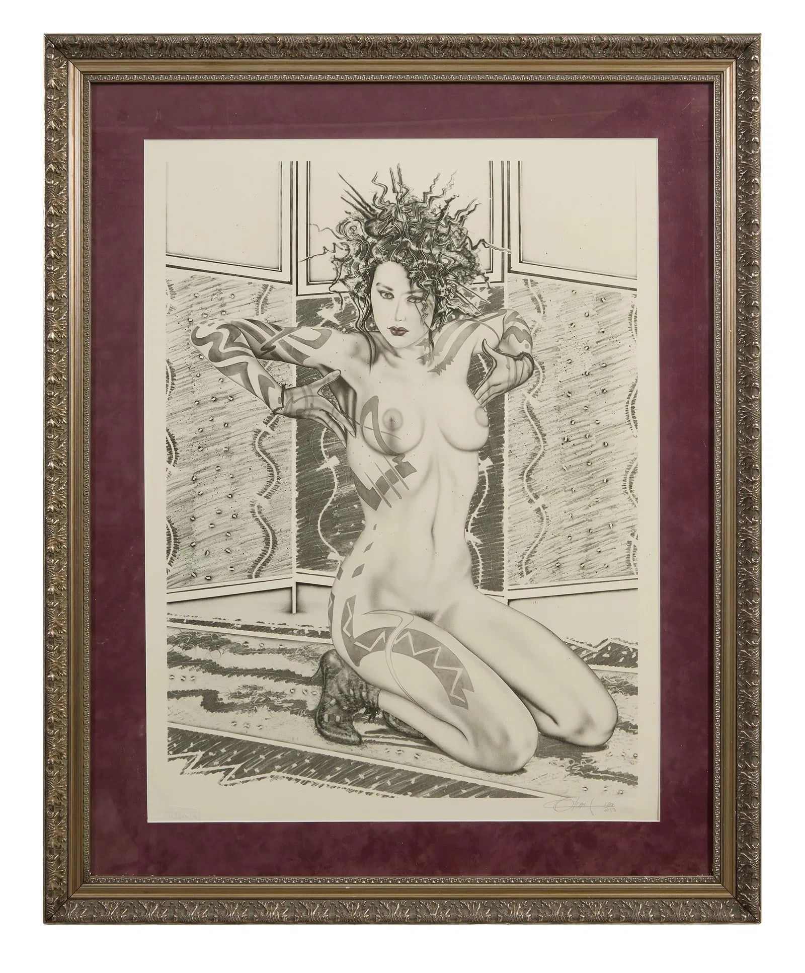 Olivia de Berardinis "80s" Limited Edition (LE) 129/250 Lithograph on Paper 129/250 44"x36" (1 of 4)