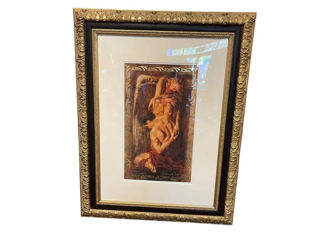 Tomasz Rut "Intermesso" Hand-Embellished Giclée on Wove Paper LE 296/350 COA Framed 25" x 30": Tomasz Rut - "Intermesso" - Embellished Giclée on Wove Paper - Signed & Numbered 296/350 - COA - Framed "Intermesso" is an embellished giclée on wove paper by Tomasz Rut, signed at the lower right a