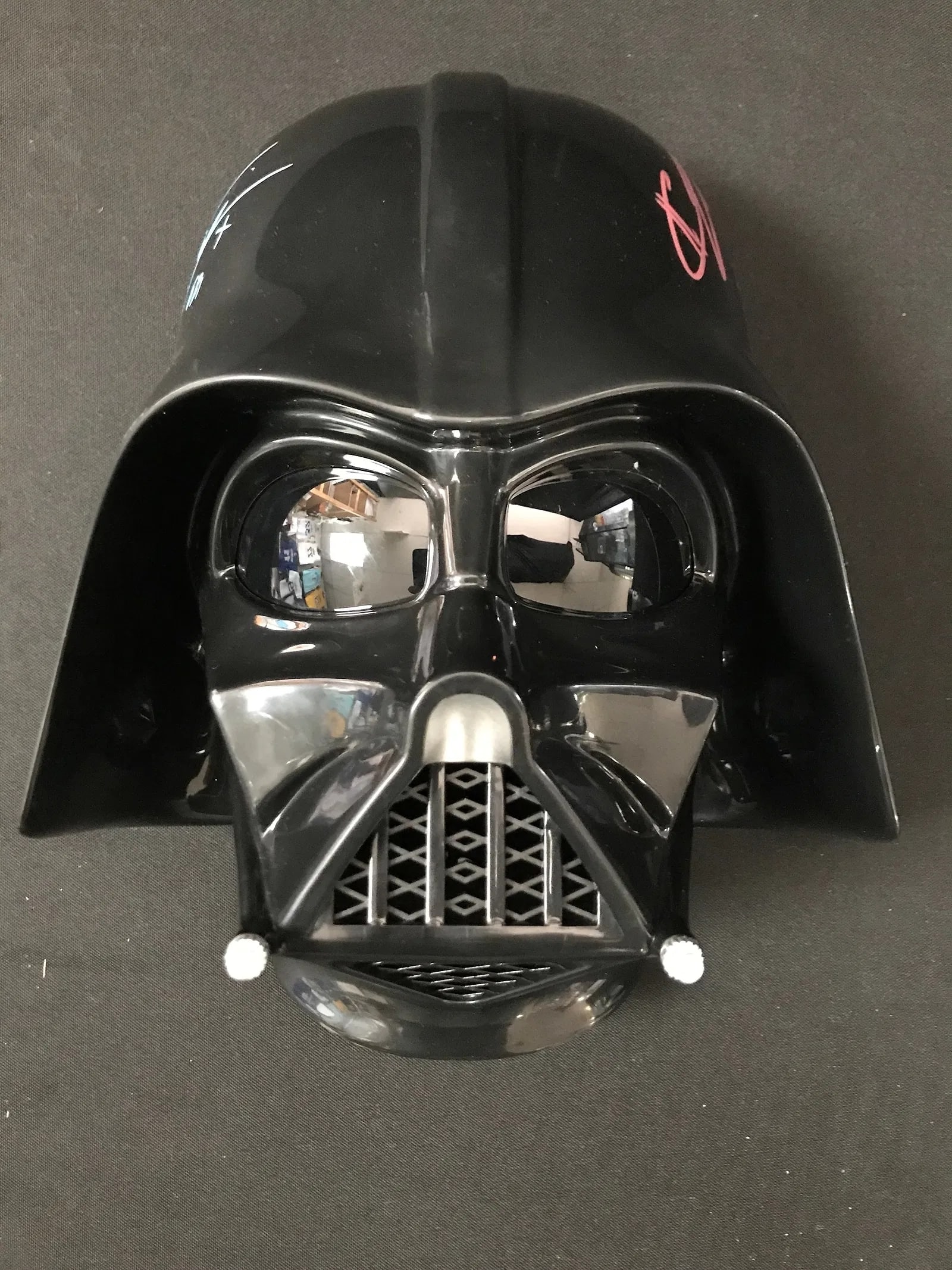Hayden Christensen & Ewan McGregor Dual Signed Darth Vader Mask COA: Darth Vader display mask signed by Hayden Christensen and Ewan McGregor (dual signatures visible in photos). WWOC COA included. A high-impact, display-size piece suited for a dedicated Star Wars colle
