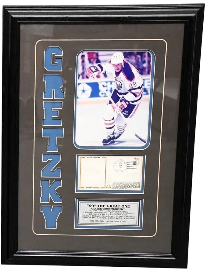 RARE Wayne Gretzky Signed Scoring Record First-Day Cover (FDC) 2/24/82 Framed COA (1 of 6)