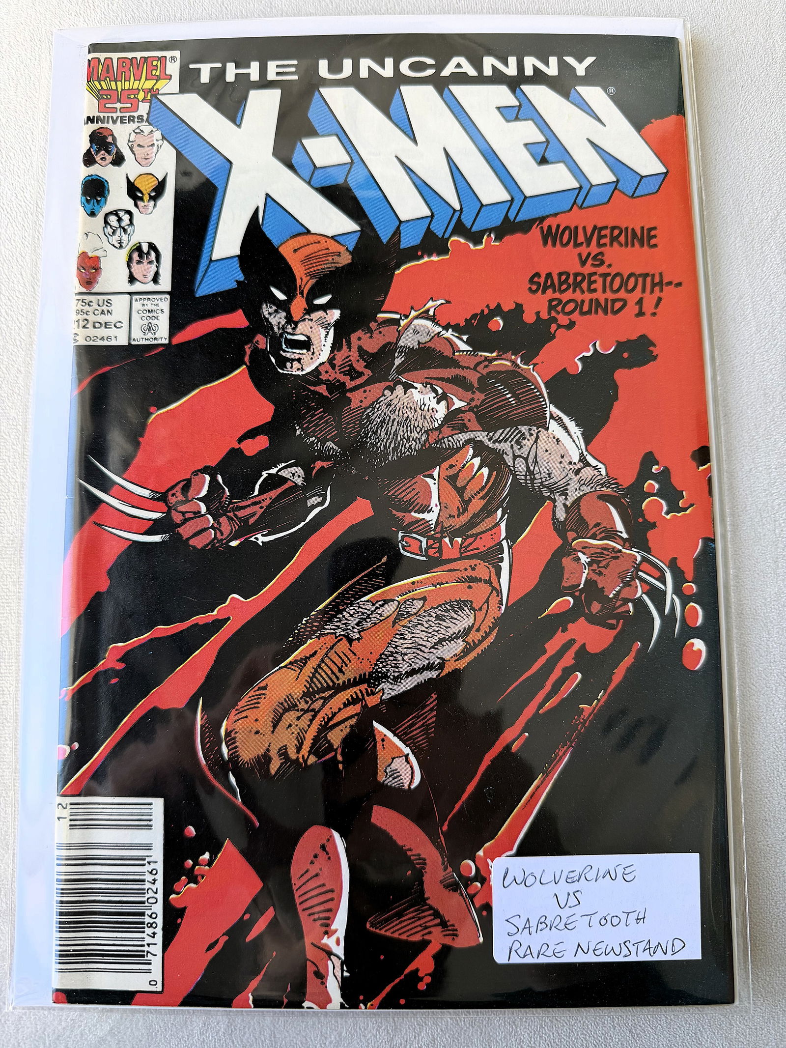 The Uncanny X-Men #212 (1986) – "Wolverine vs. Sabretooth: Round 1" – Rare Newsstand Edition (1 of 1)